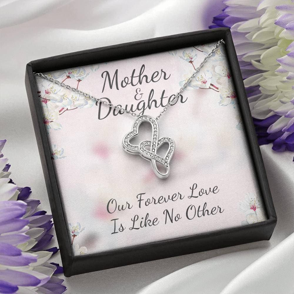Mother and Daughter Like No Other Double Hearts Necklace