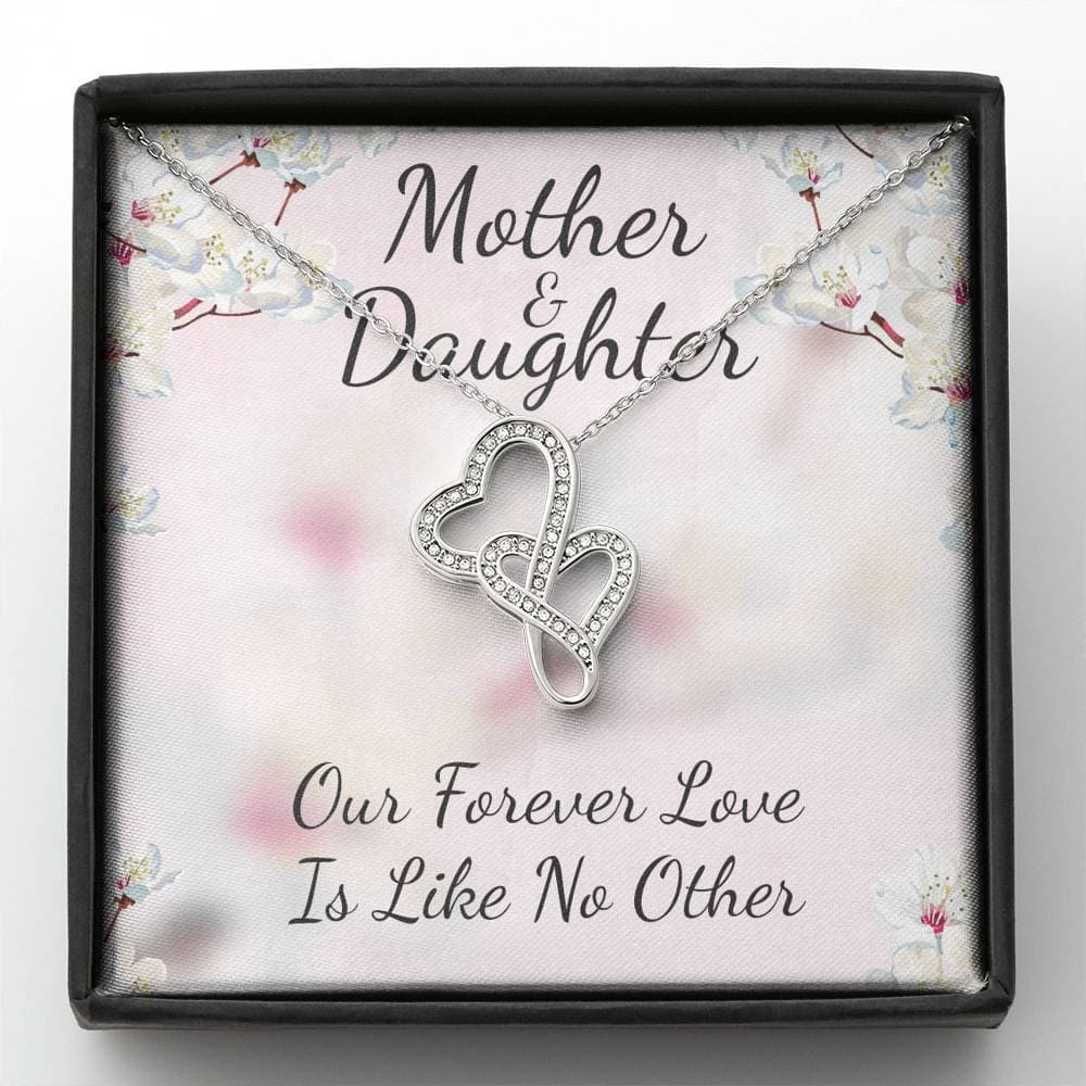 Mother and Daughter Like No Other Double Hearts Necklace