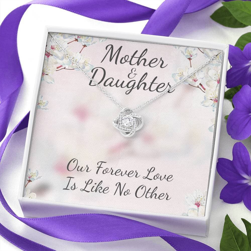 Mother and Daughter Like No Other Love Knot Necklace