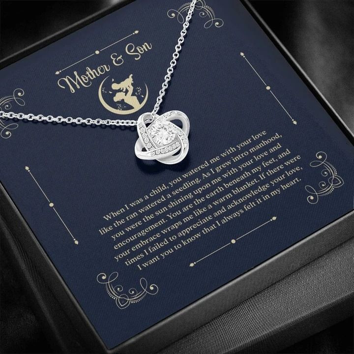 Mother And Son When I Was A Child Love Knot Necklace Son Gift For Mom