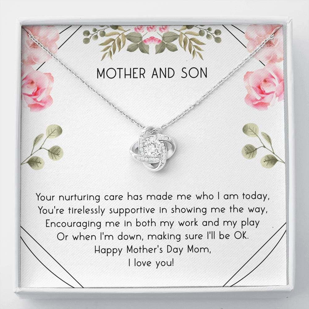 Mother and Son Your Nurturing Care Love Knot Necklace