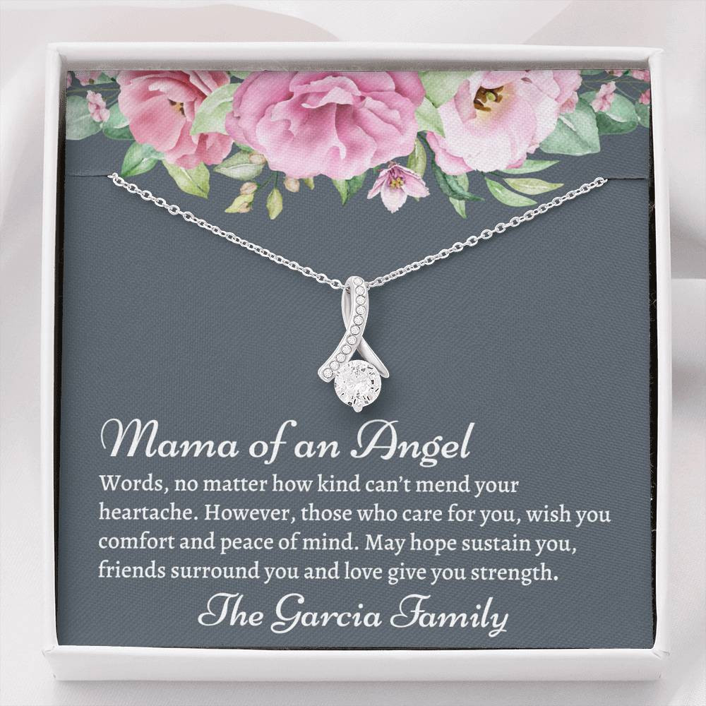 Mother Of An Angel Message Card Alluring Beauty Necklace Gift For Mom