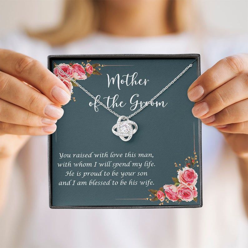 Mother Of The Groom Necklace  – To Mother Of The Groom – Love Knot Necklace – Thes For Mom