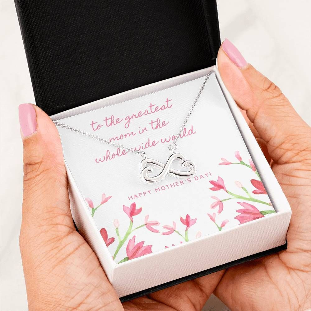 Mother’s Day For Mom Who The Greatest In the Whole Wide World Infinity Heart Necklace