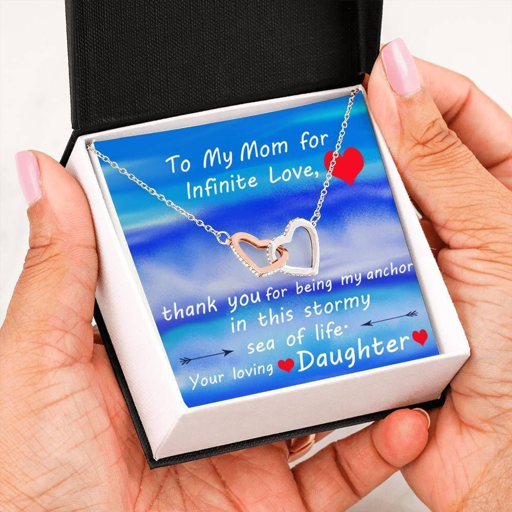 Mother’s Day Gift | Gift For Mom | Mother’s Day Necklace | Mother’s Day Jewelry | Daughter To Mom Interlocking Hearts Necklace