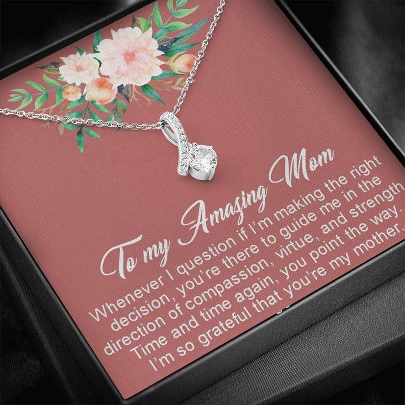 Mother’s Day Gift Alluring Beauty Necklace – To My Amazing Mom – Perfect Gift for your mom, aunt, mother figure, role model, special woman
