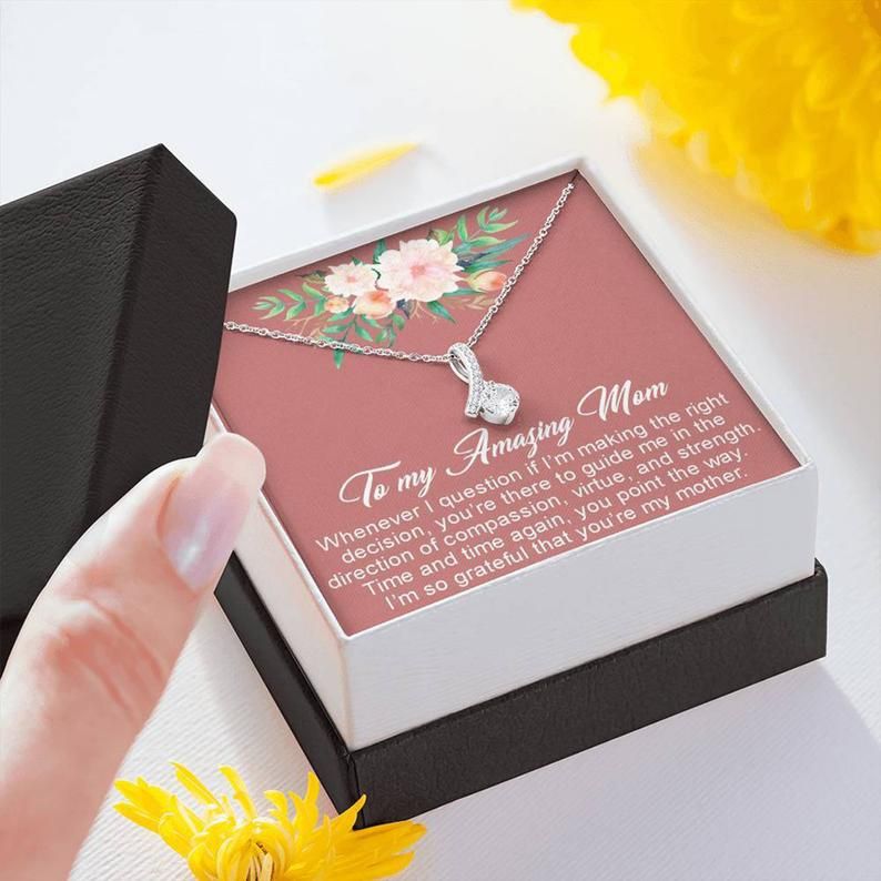 Mother’s Day Gift Alluring Beauty Necklace – To My Amazing Mom – Perfect Gift for your mom, aunt, mother figure, role model, special woman