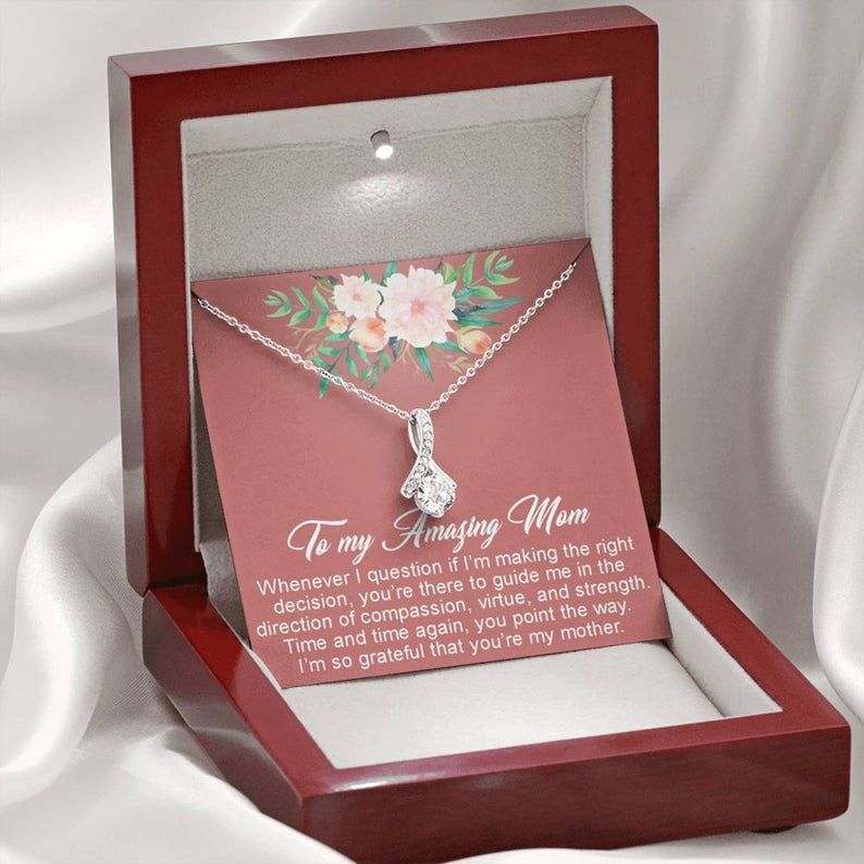 Mother’s Day Gift Alluring Beauty Necklace – To My Amazing Mom – Perfect Gift for your mom, aunt, mother figure, role model, special woman