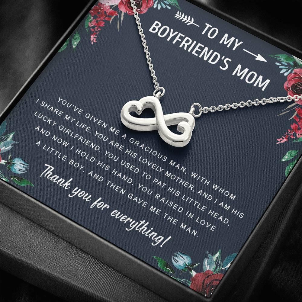 Mother’s Day Gift For Mom Boyfriend’s Mom Infinity Heart Necklace Thank You For Everything