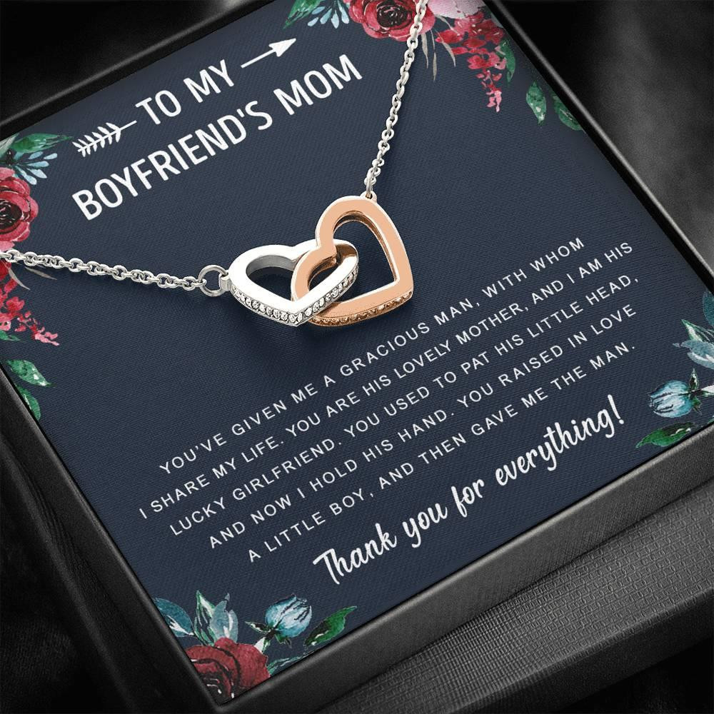 Mother’s Day Gift For Mom Boyfriend’s Mom You Raised In Love A Little Boy Interlocking Hearts Necklace