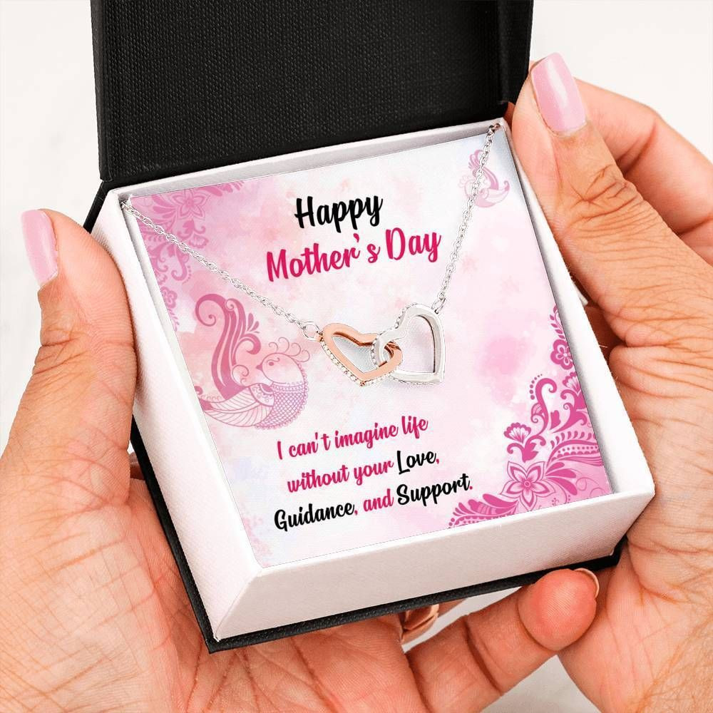 Mother’s Day Gift For Mom Interlocking Hearts Necklace I Can’t Image Life Without Your Love