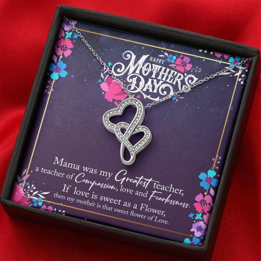 Mother’s Day Gift For Mom My Greatest Teacher Double Hearts Necklace