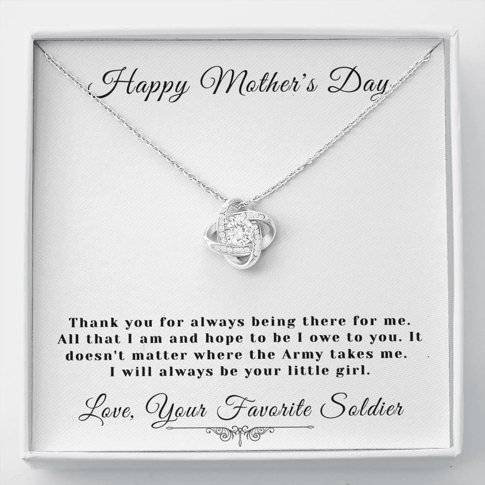 Mother’s Day Gift For Mother Thanks For Being There For Me Love Knot Necklace
