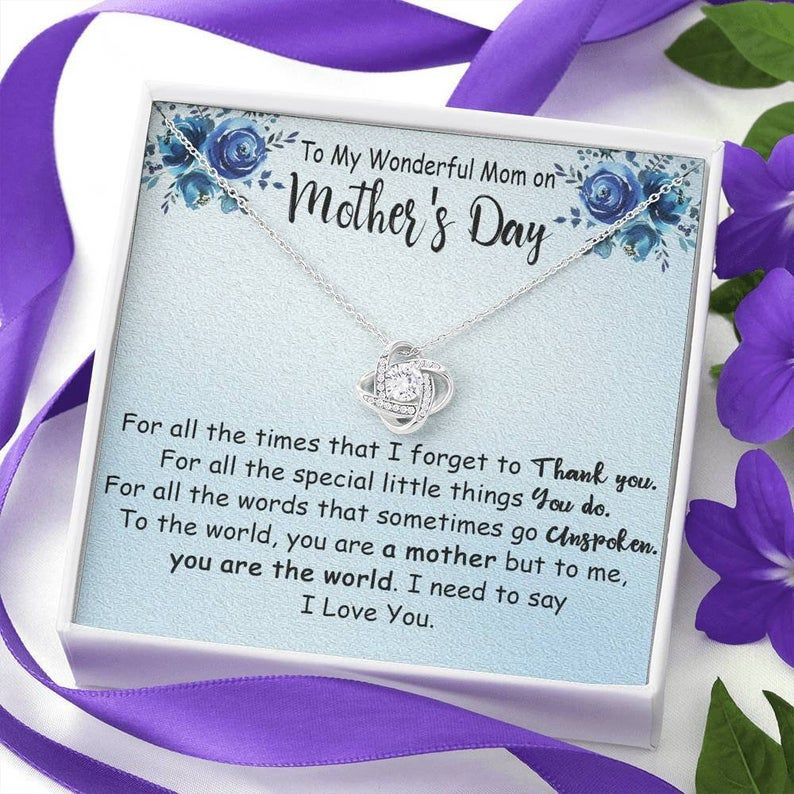 Mothers Day Gift from Daughter, Mothers Day Gift Ideas, Mothers Day Love Knot Necklace Mom Necklace on Mother’s Day, Mothers Day Jewelry