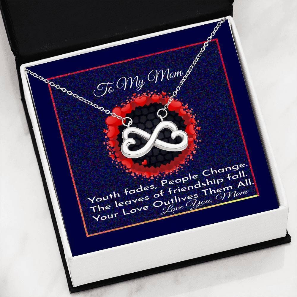 Mothers Day Gift From Daughter Youth Fades Infinity Heart Necklace For Mom