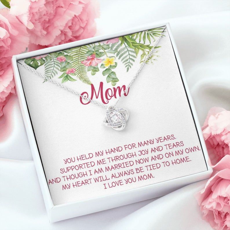 Mother’s Day Gift Necklace Birthday Gift for Mom, Mom Gift from Daughter, Mom Gift from Son, Mothers Day Love Knot Necklace