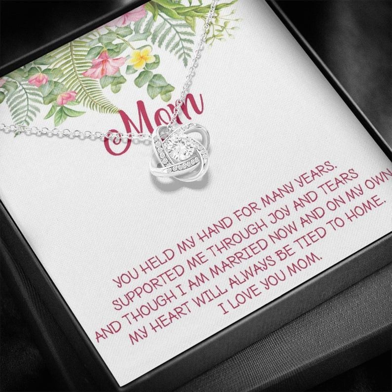 Mother’s Day Gift Necklace Birthday Gift for Mom, Mom Gift from Daughter, Mom Gift from Son, Mothers Day Love Knot Necklace