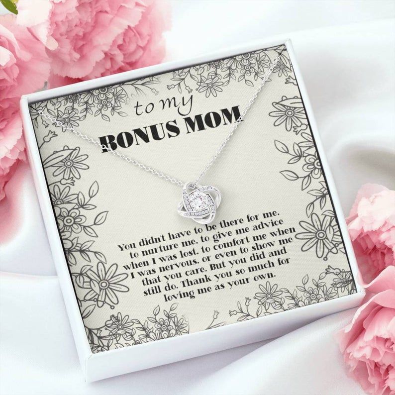 Mother’s Day Gift Necklace Bonus Mom Gift Love Knot Necklace Present for Stepmom, Gift for stepmom, Adoption Mom Gift Necklace