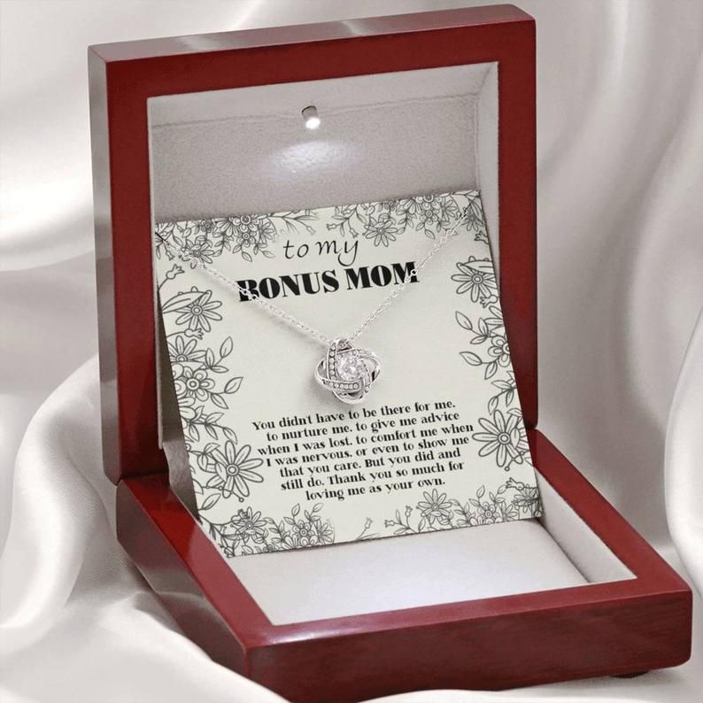 Mother’s Day Gift Necklace Bonus Mom Gift Love Knot Necklace Present for Stepmom, Gift for stepmom, Adoption Mom Gift Necklace
