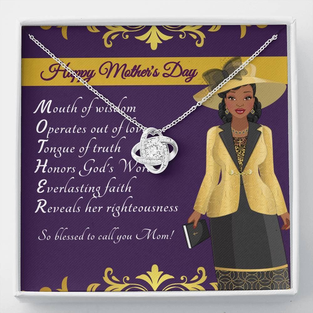 Mother’s Day Love Knot Necklace Gift For Mom Mouth Of Wisdom