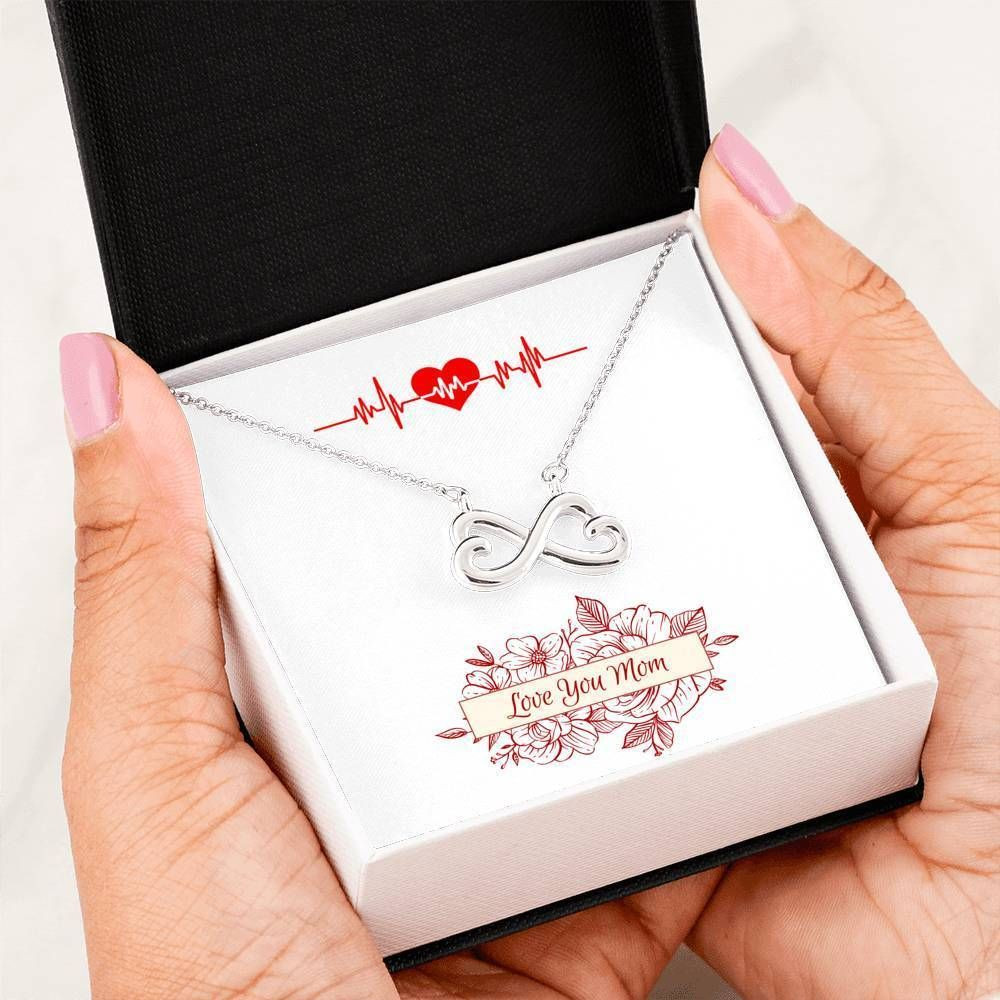 Mother’s Day My Heartbeat Infinity Heart Necklace For Mom