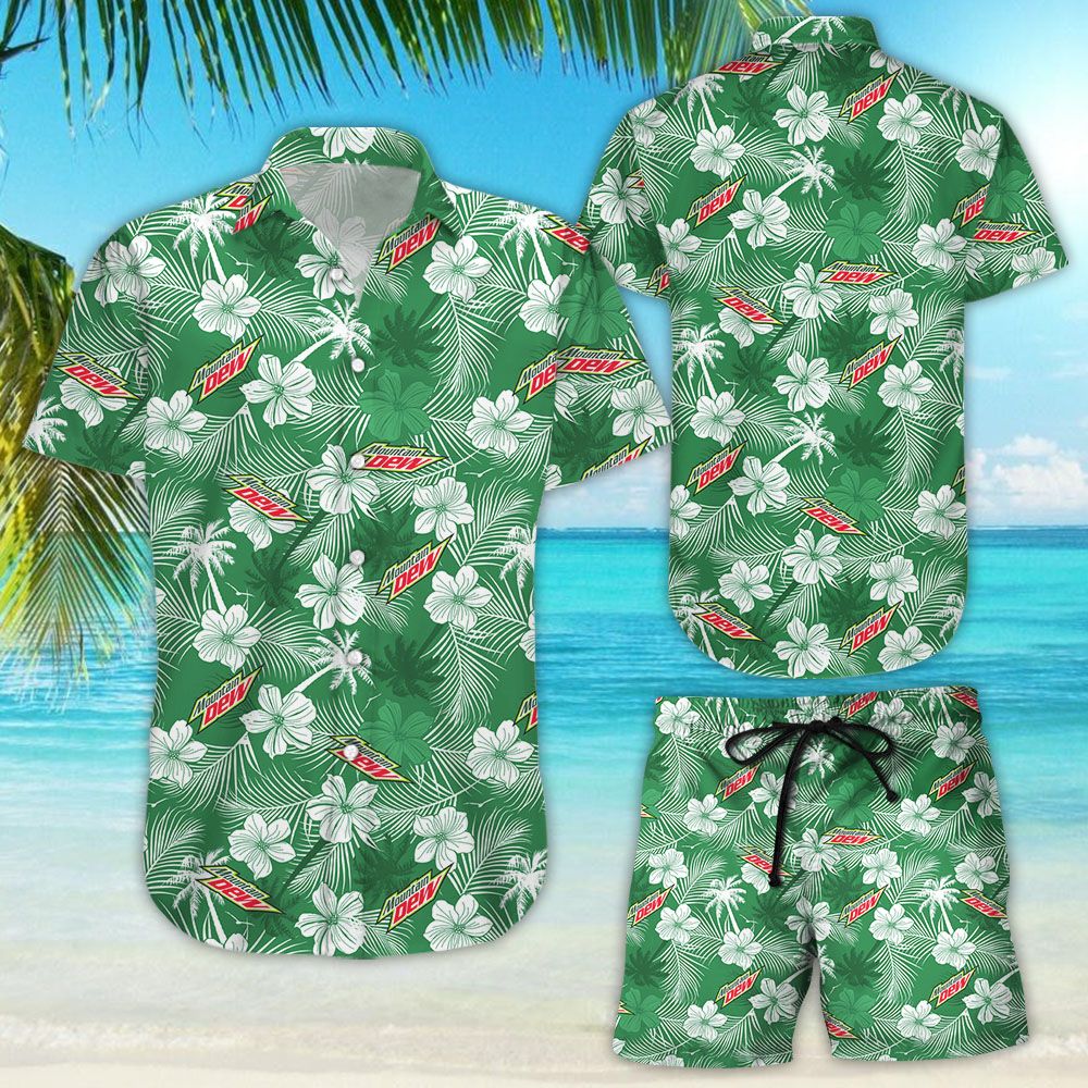 Mountain Dew Hawaii Floral Hawaiian Beach Shirt