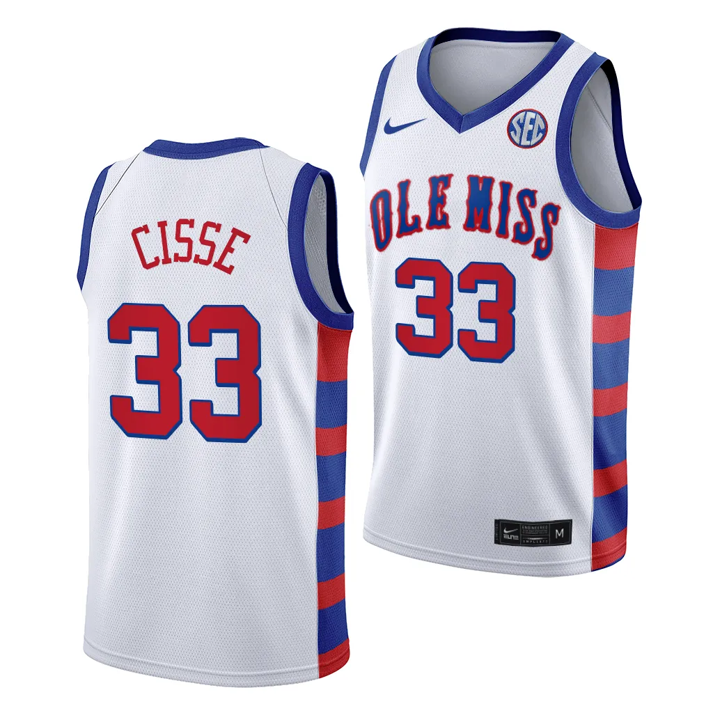 Moussa Cisse #33 Ole Miss Rebels College Jersey White