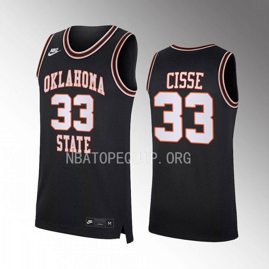 Moussa Cisse OSU Cowboys Black Jersey 2022-23 Retro