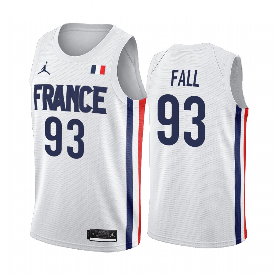 Moustapha Fall France #93 White 2021 Tokyo Olymipcs Limited Jersey