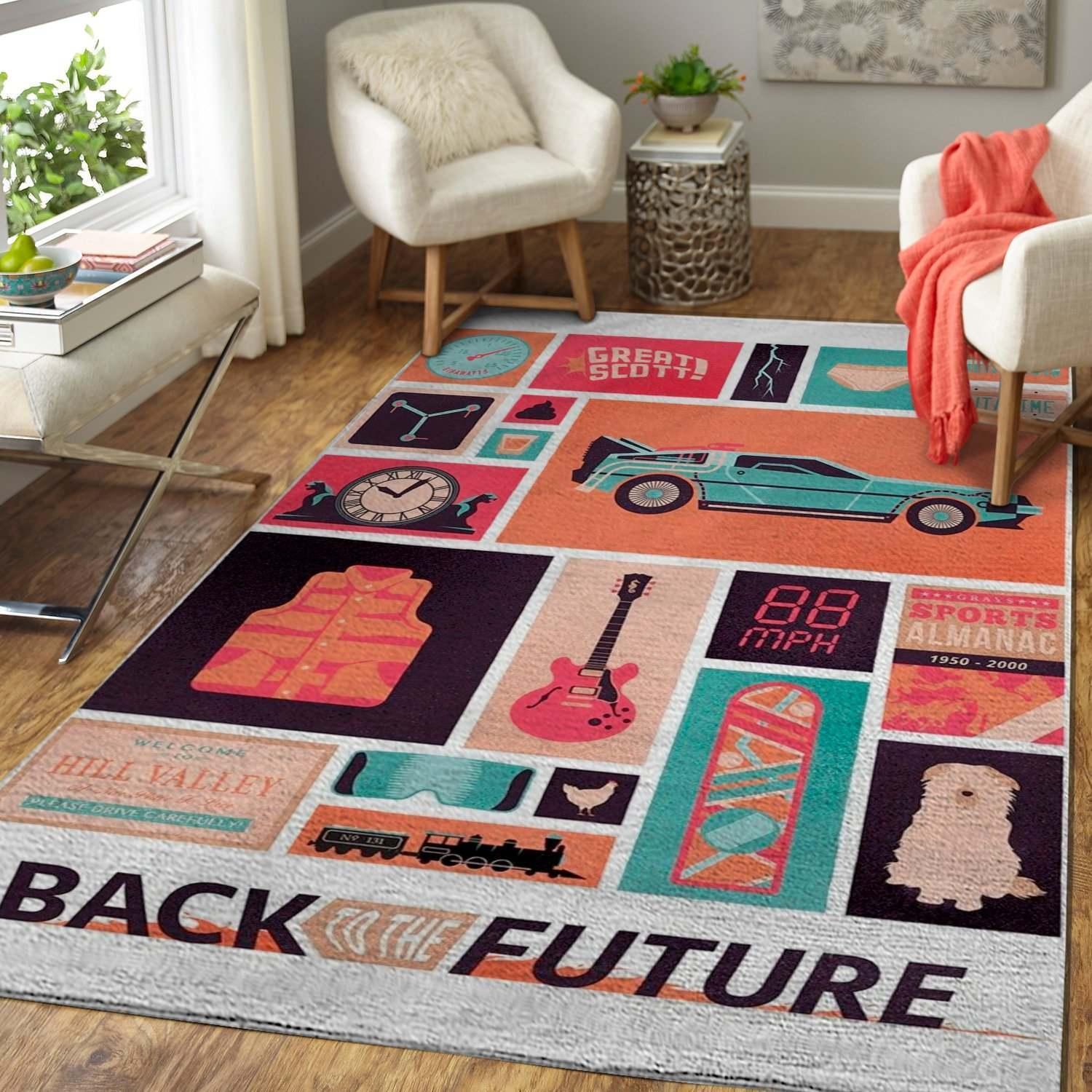Movie Art Back To The Future Area Rectangle Rug