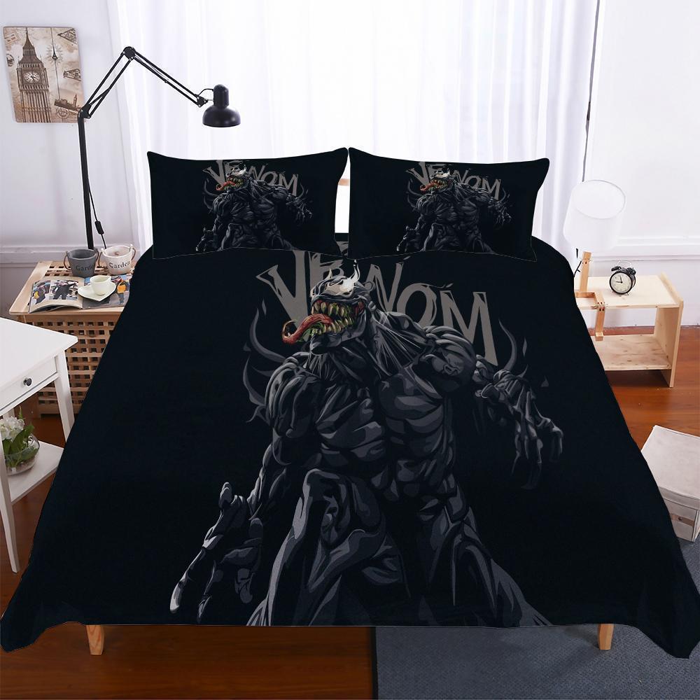 Movie Venom Theme Digital Printing Variousizes Household Items Blacks 3D Customized Duvet Cover Bedding Set