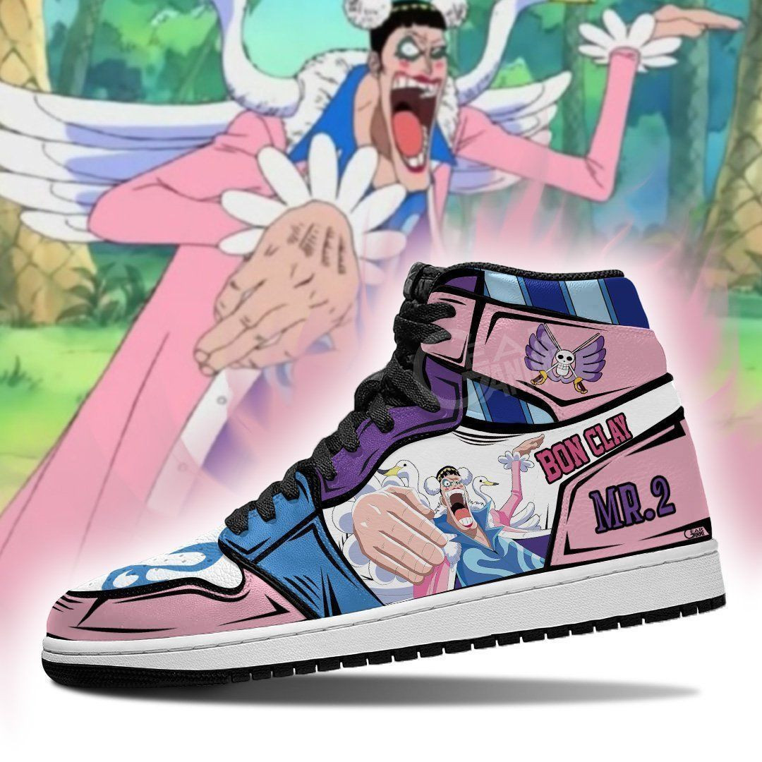 Mr 2 Bon Clay Sneakers One Piece Anime High Top Air Jordan Sneaker, Air Jordan Hightop