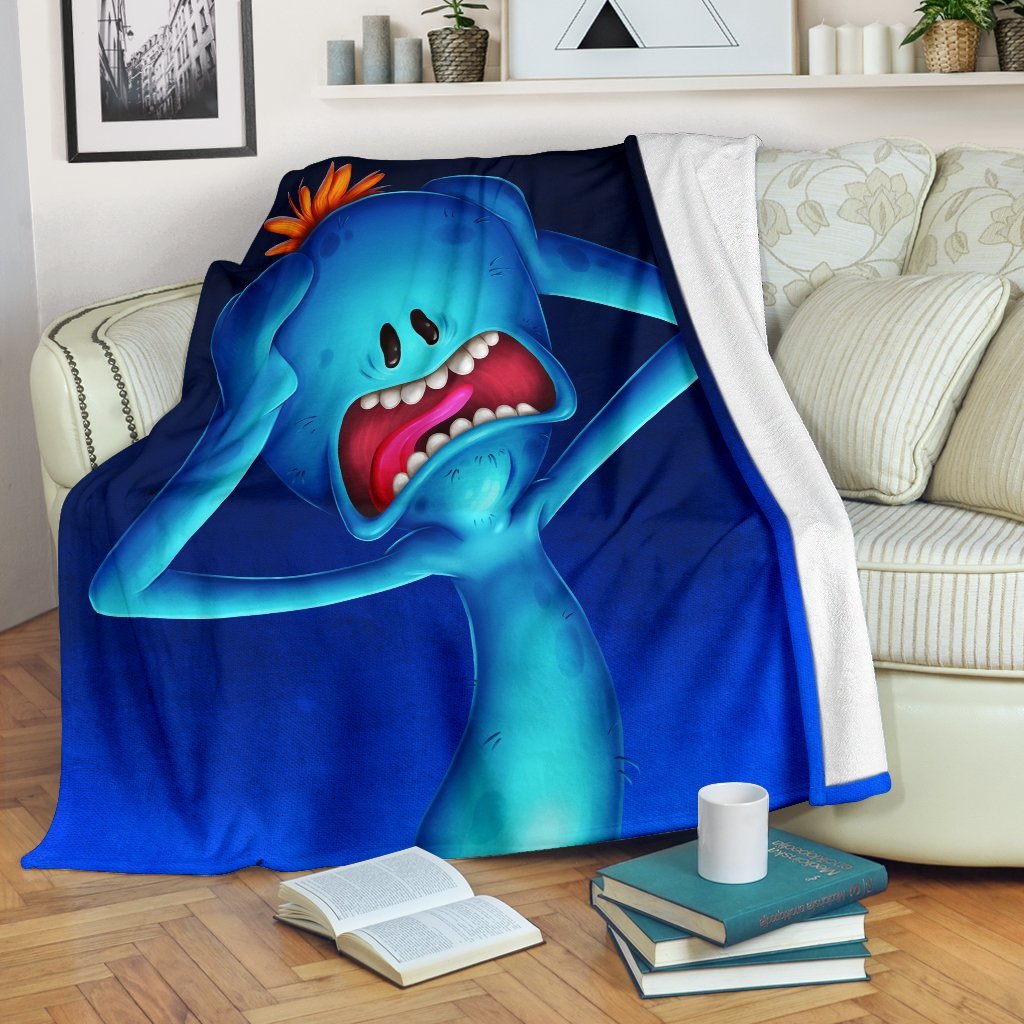 Mr Meeseeks Sherpa Blanket Cozy Blanket Fleece Blanket