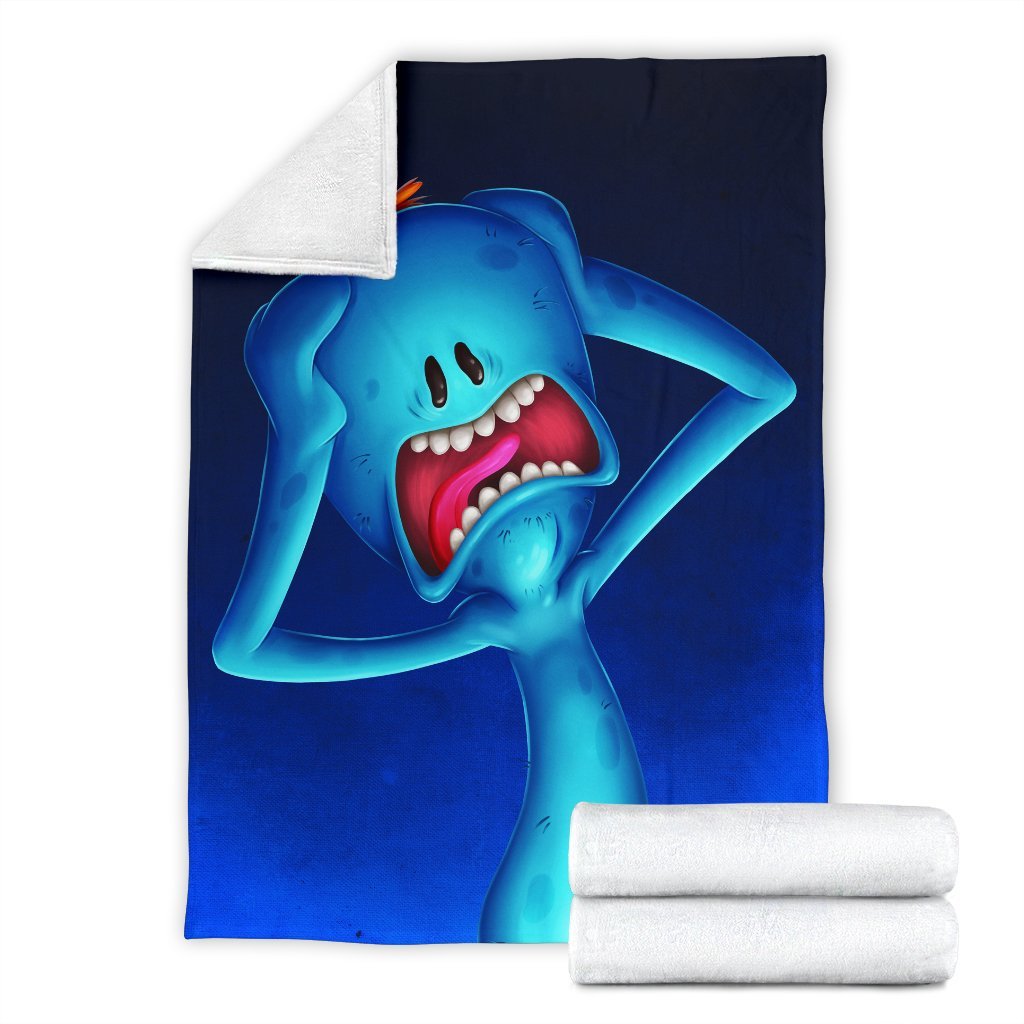 Mr Meeseeks Sherpa Blanket Cozy Blanket Fleece Blanket
