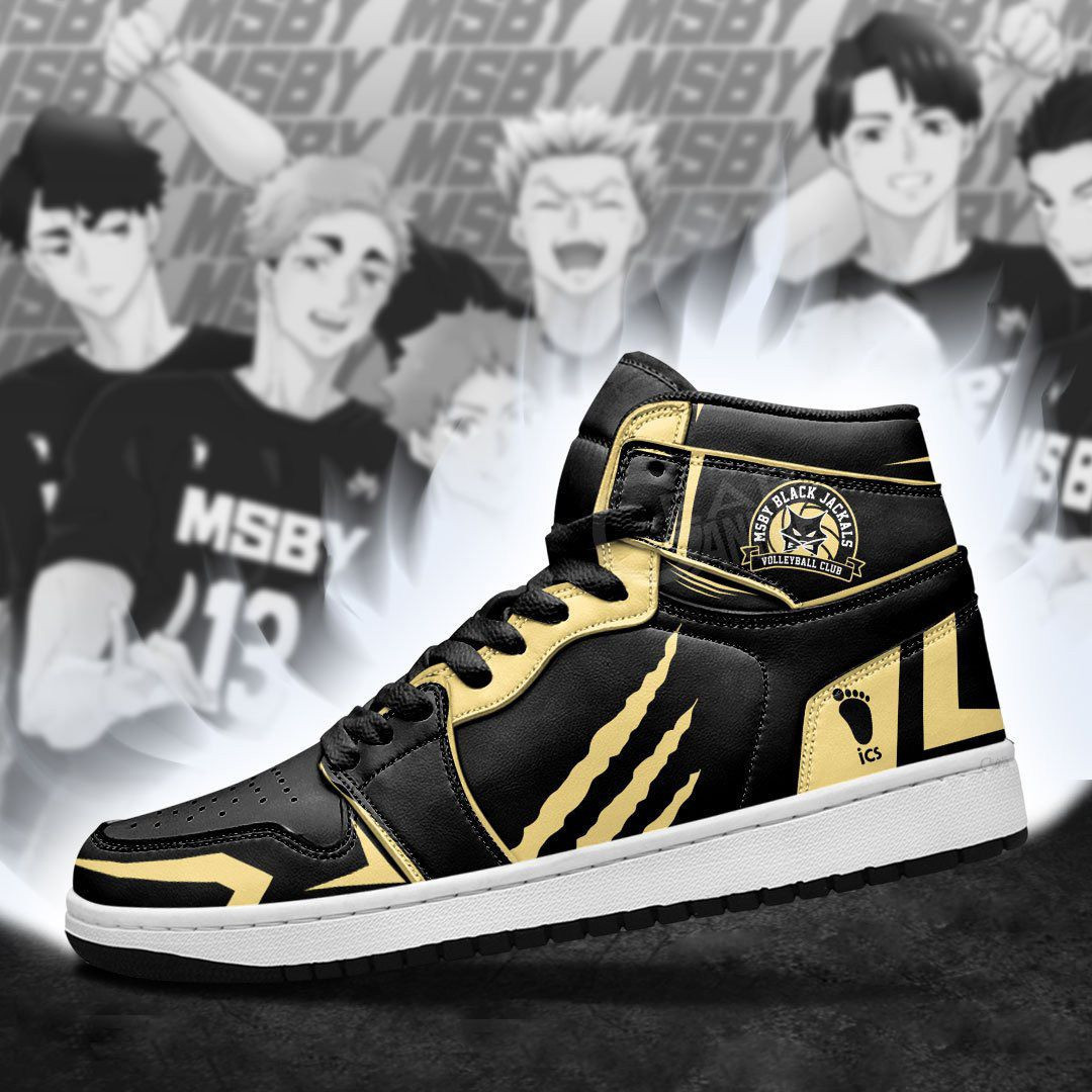 MSBY Black Jackals Haikyuu Anime 1 High Top Air Jordan Sneaker, Air Jordan Hightop