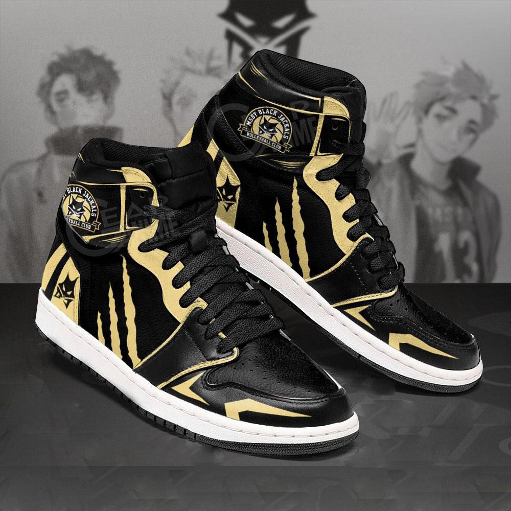 MSBY Black Jackals Haikyuu Anime 1 High Top Air Jordan Sneaker, Air Jordan Hightop