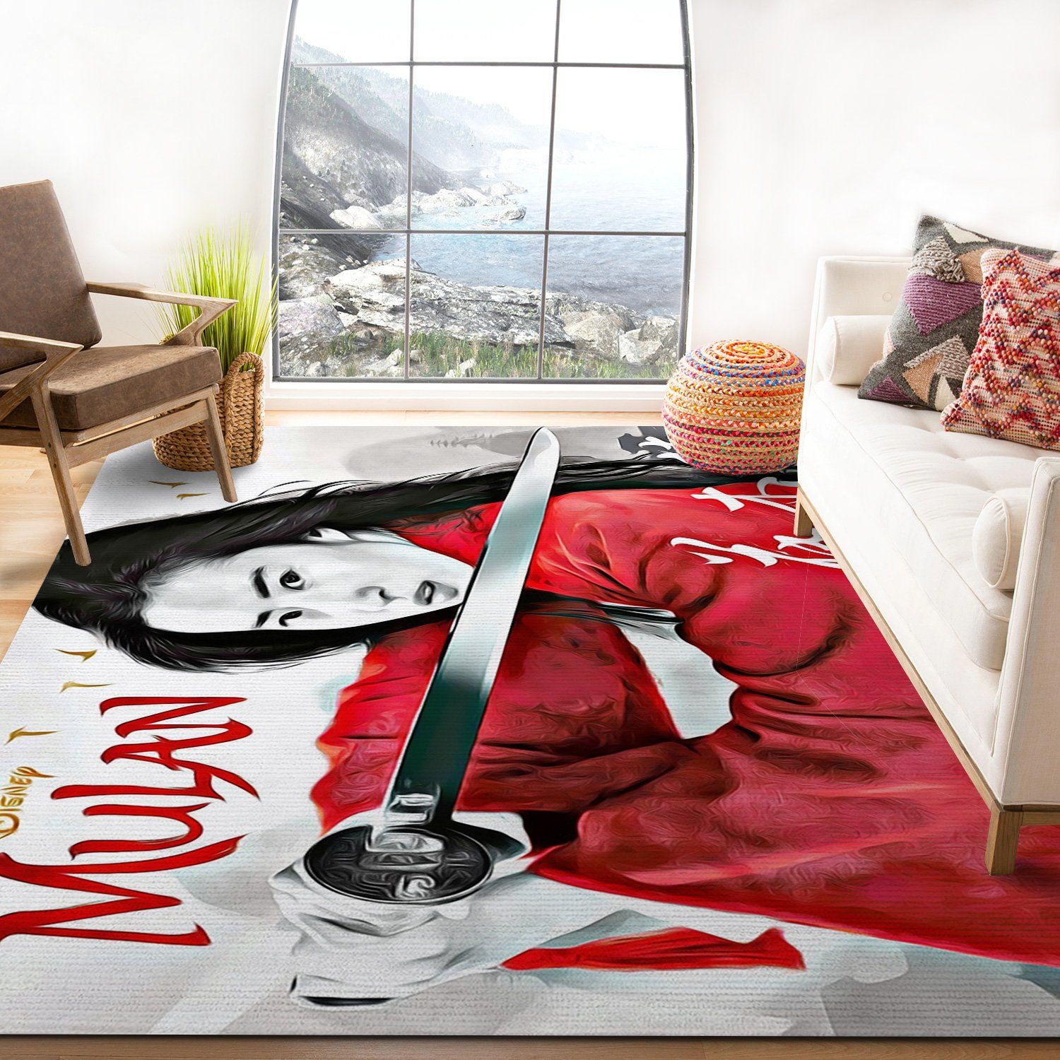 Mulan Sword Rectangle Rug – Custom Size And Printing