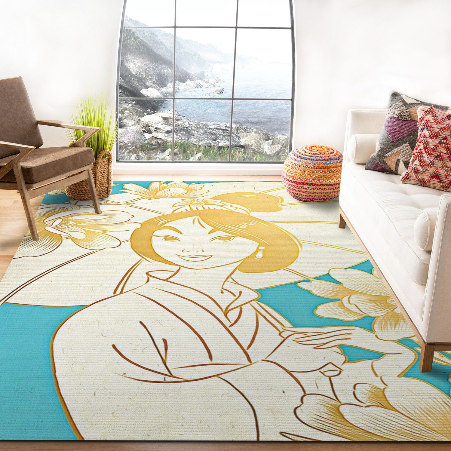 Mulan Umbrella Rectangle Rug – Custom Size And Printing