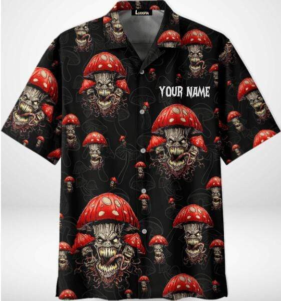 Mushroom Skull – Personalized Name Hawaiian Shirt