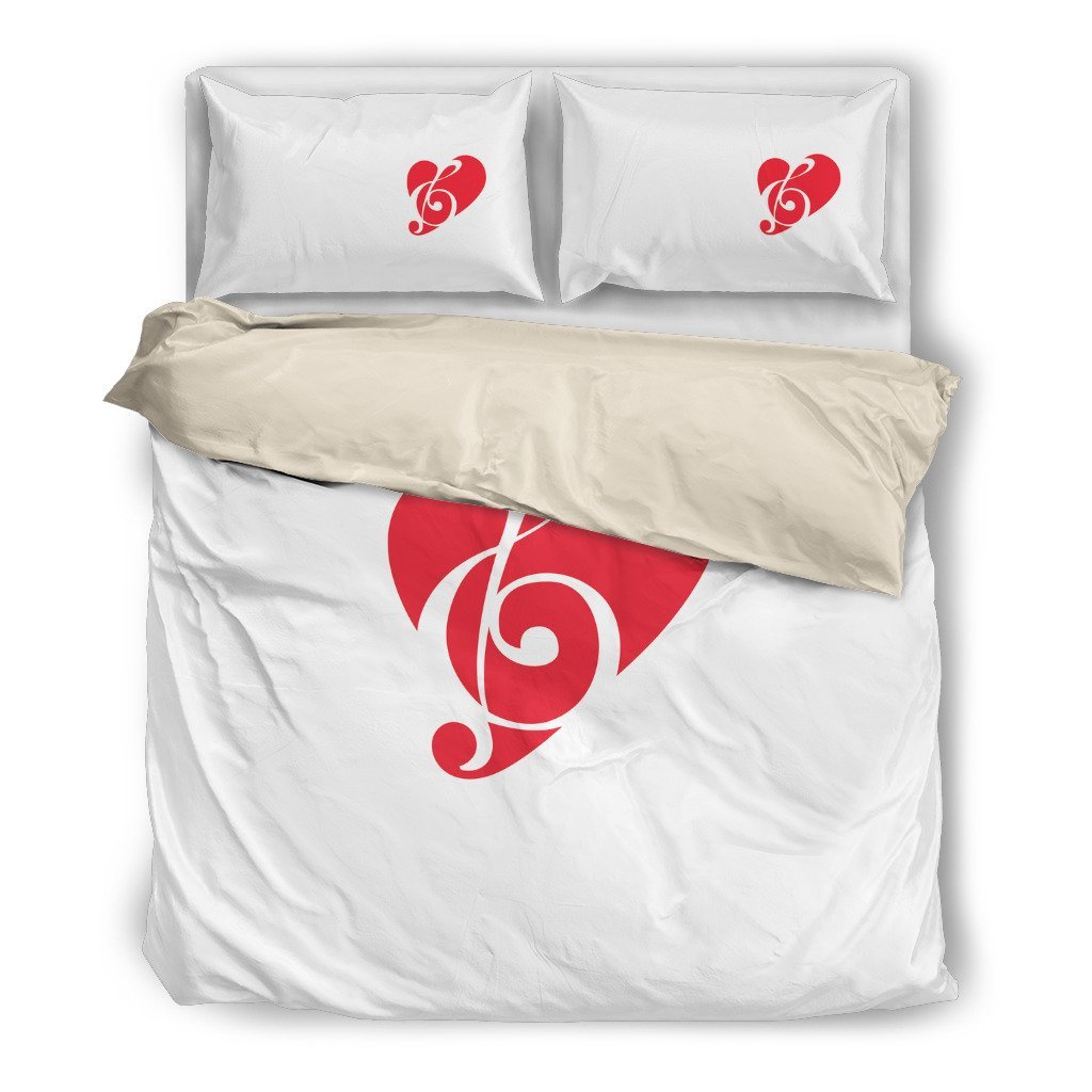 Music Heart 3D Customized Duvet Cover Bedding Set