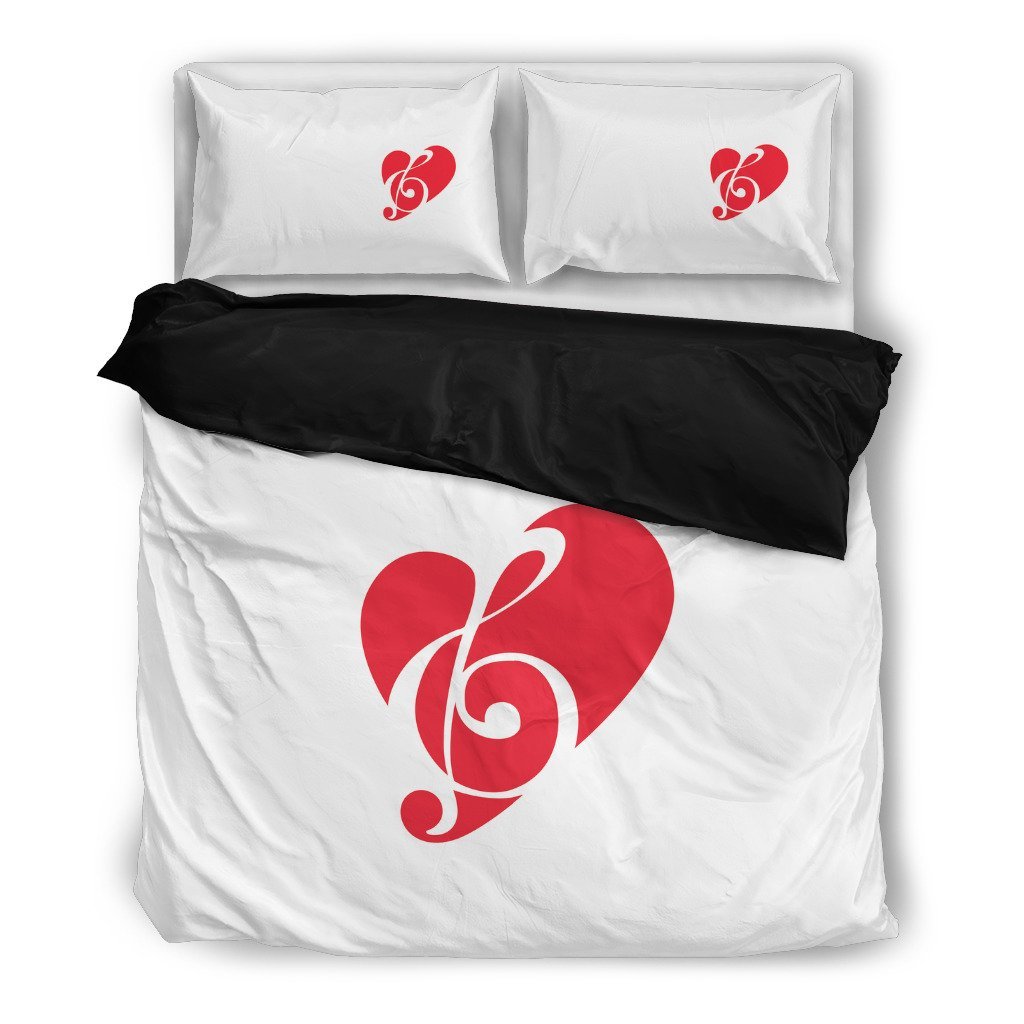 Music Note Heart 3D Customized Duvet Cover Bedding Set