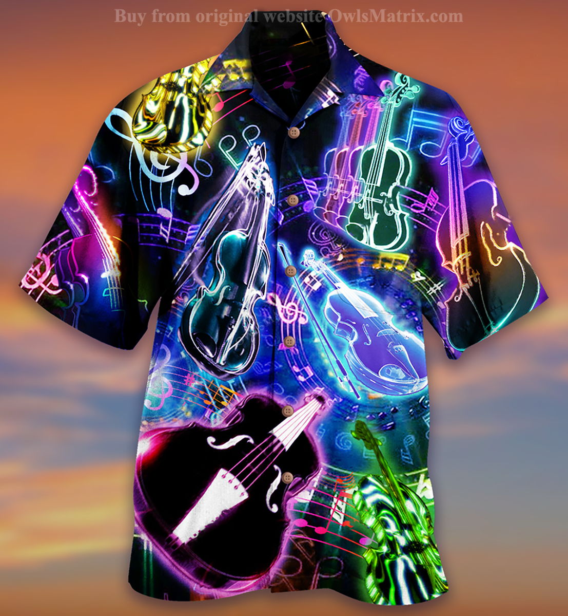 Music Violin Neon Style – Hawaiian Shirt