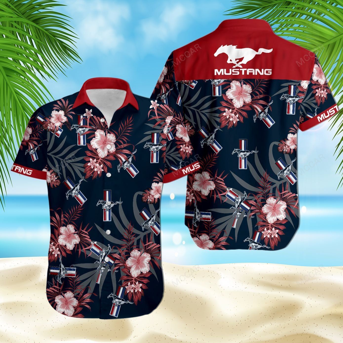 Mustang Floral Hawaiian Shirt
