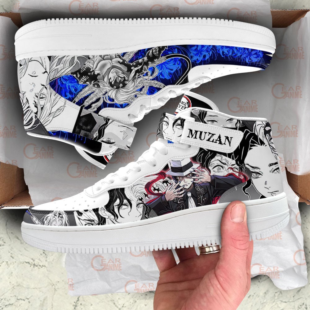 Muzan Kibutsuji Sneakers Air Mid Demon Slayer Anime Shoes Mix Manga