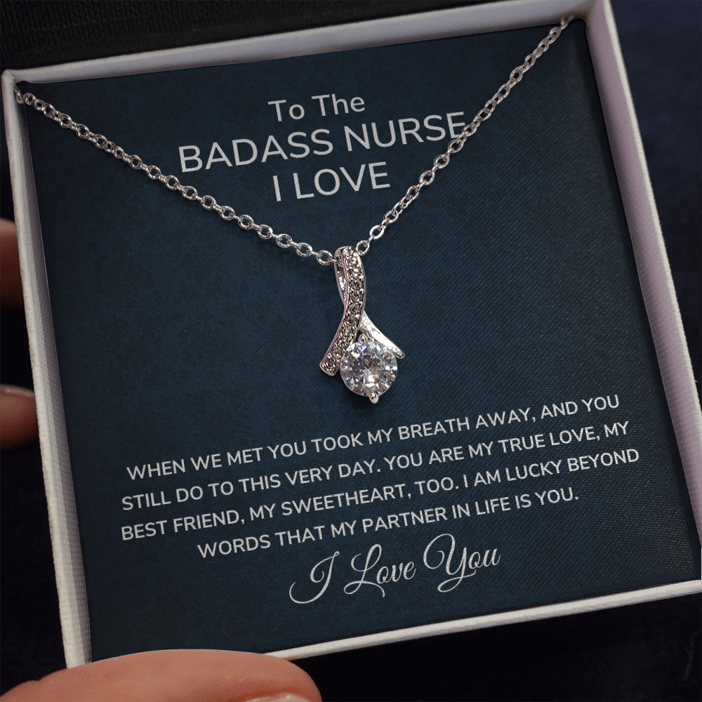 My Badass Nurse Alluring Beauty White Gold And Glittering Gemstones Necklace
