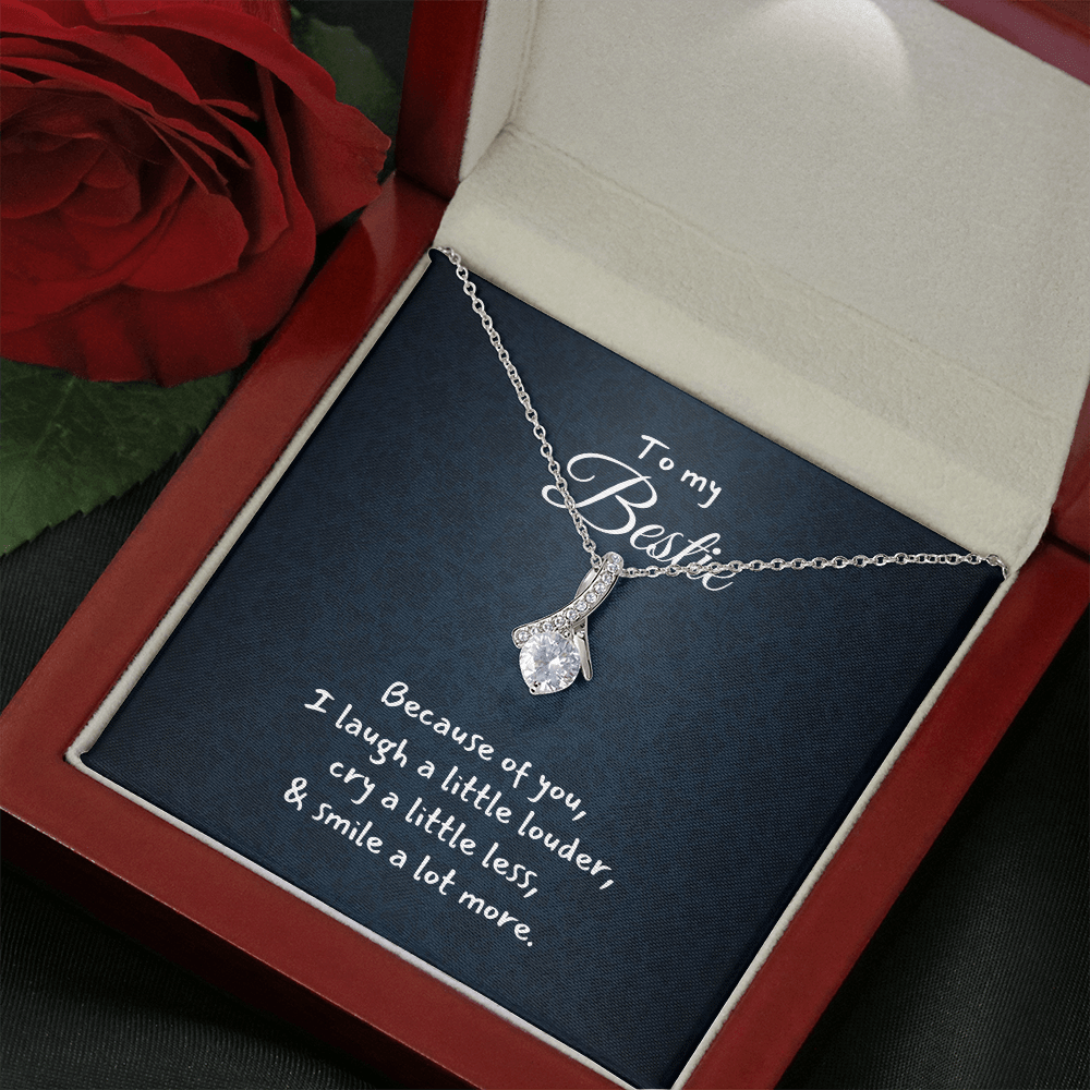 My Bestie Alluring Beauty White Gold And Glittering Gemstones Necklace