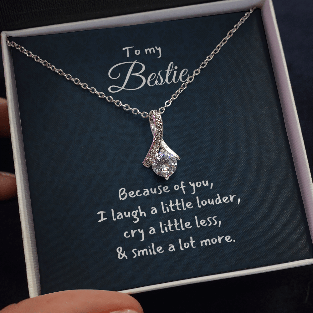 My Bestie Alluring Beauty White Gold And Glittering Gemstones Necklace