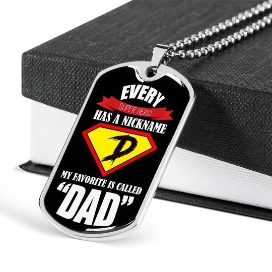 My Favorite Is Called Dad Dog Tag Necklace Gift For Dad