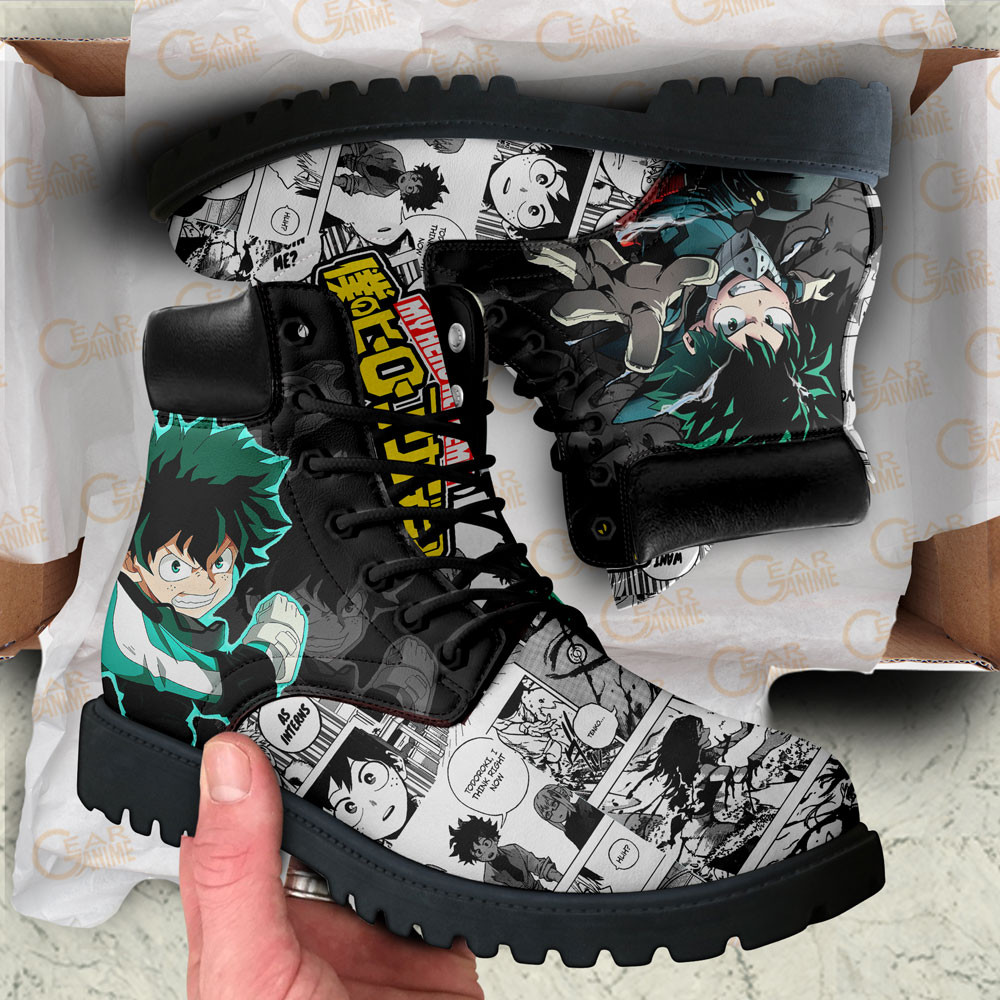 My Hero Academia Deku Boots Anime Custom Shoes