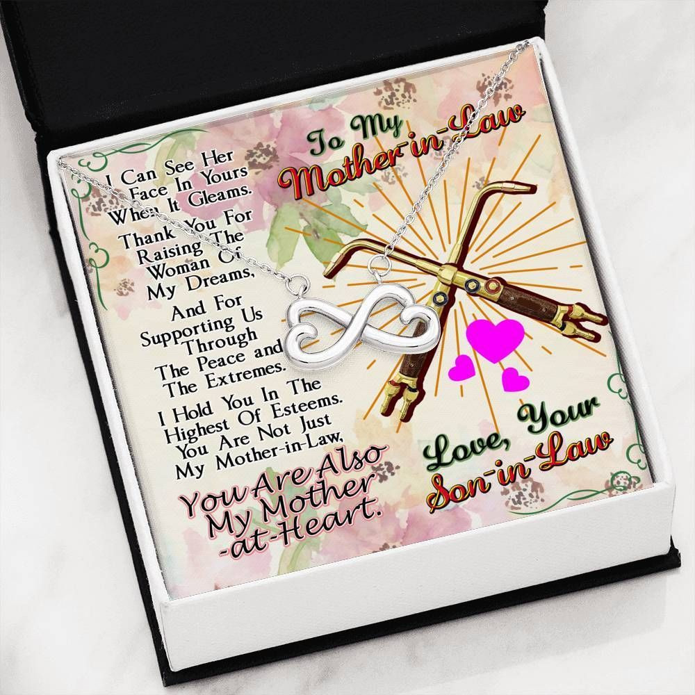 My Mother At Heart Infinity Heart Necklace Gift For Mother In Law